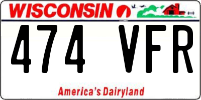 WI license plate 474VFR