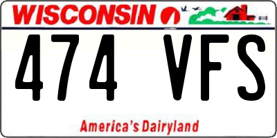 WI license plate 474VFS