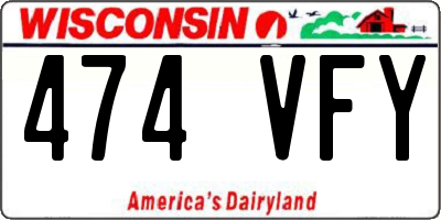 WI license plate 474VFY