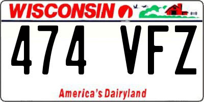 WI license plate 474VFZ