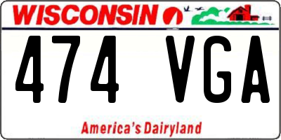 WI license plate 474VGA