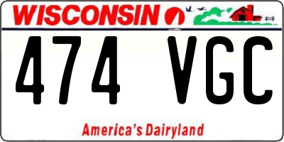 WI license plate 474VGC