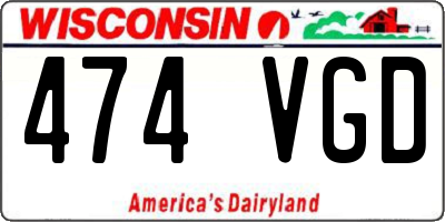 WI license plate 474VGD