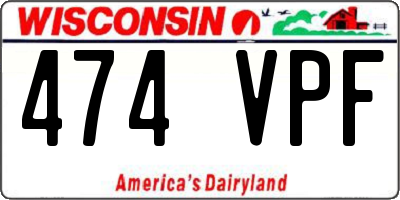 WI license plate 474VPF