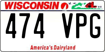 WI license plate 474VPG