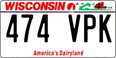 WI license plate 474VPK