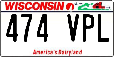 WI license plate 474VPL