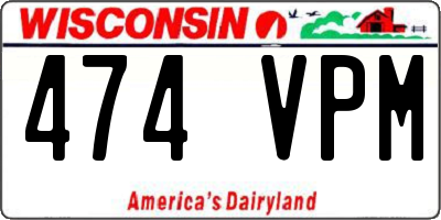 WI license plate 474VPM