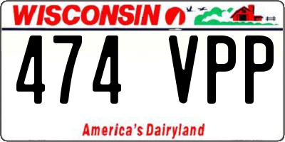 WI license plate 474VPP
