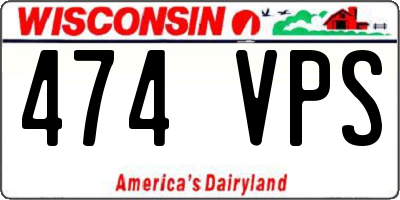 WI license plate 474VPS