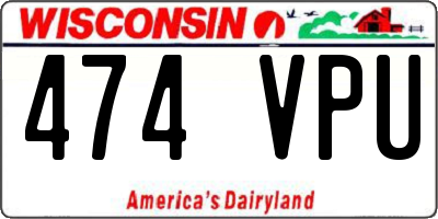 WI license plate 474VPU