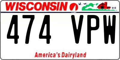 WI license plate 474VPW