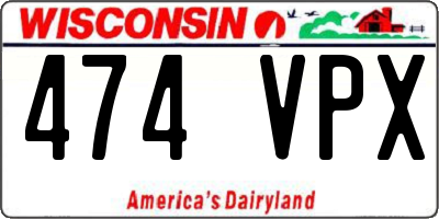 WI license plate 474VPX