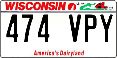 WI license plate 474VPY