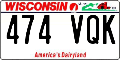 WI license plate 474VQK