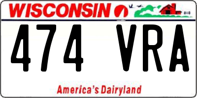 WI license plate 474VRA