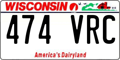WI license plate 474VRC