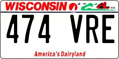 WI license plate 474VRE
