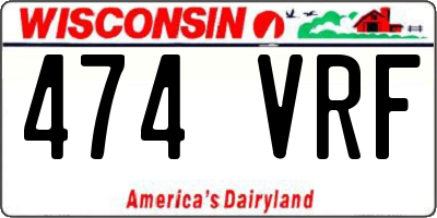 WI license plate 474VRF