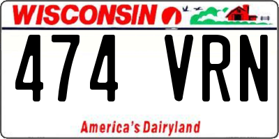 WI license plate 474VRN