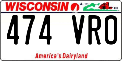 WI license plate 474VRO