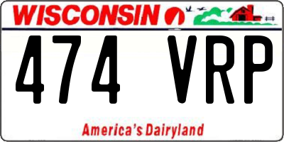 WI license plate 474VRP