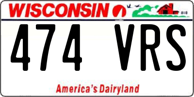 WI license plate 474VRS