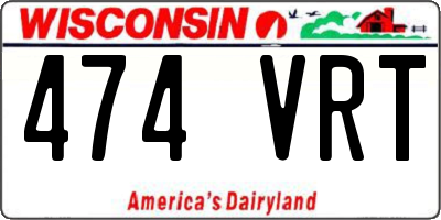 WI license plate 474VRT