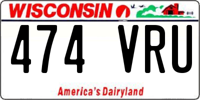 WI license plate 474VRU
