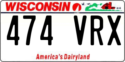 WI license plate 474VRX