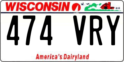 WI license plate 474VRY