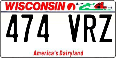 WI license plate 474VRZ