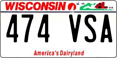 WI license plate 474VSA