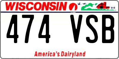 WI license plate 474VSB