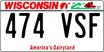 WI license plate 474VSF