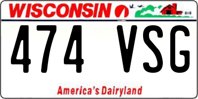 WI license plate 474VSG