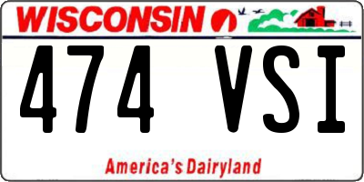 WI license plate 474VSI