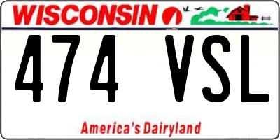 WI license plate 474VSL