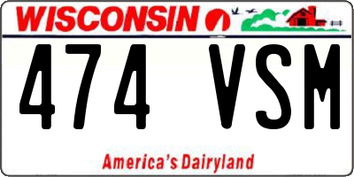WI license plate 474VSM