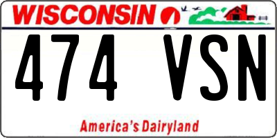 WI license plate 474VSN