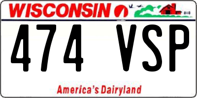 WI license plate 474VSP