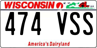 WI license plate 474VSS