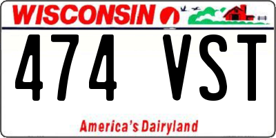 WI license plate 474VST