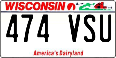 WI license plate 474VSU