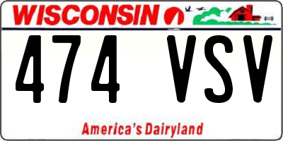 WI license plate 474VSV
