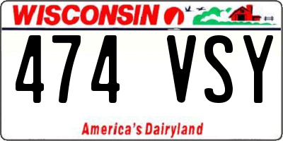 WI license plate 474VSY