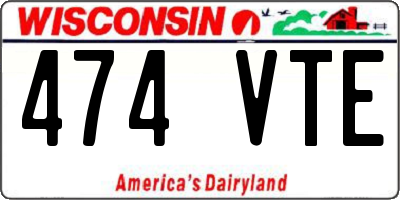 WI license plate 474VTE