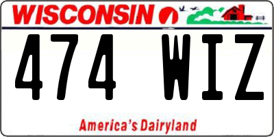 WI license plate 474WIZ