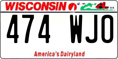 WI license plate 474WJO
