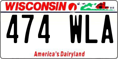 WI license plate 474WLA